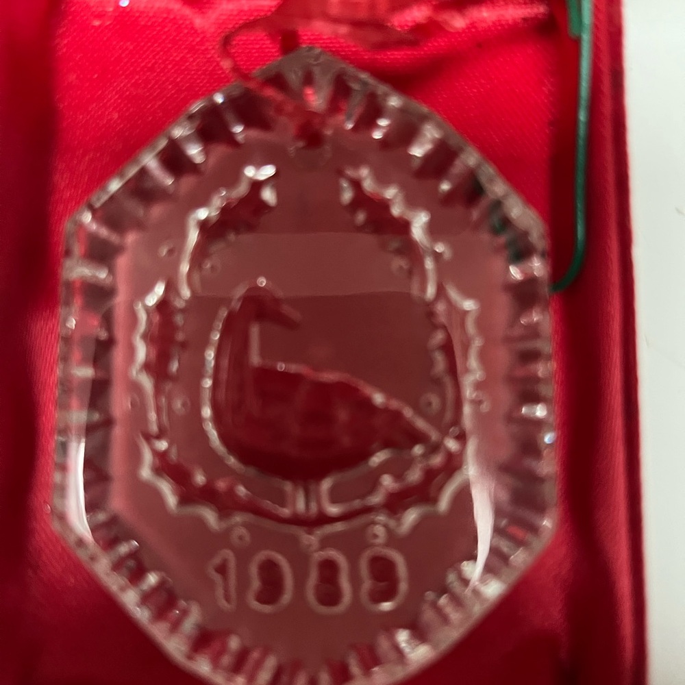 Waterford Crystal Ornament with Goose Design 1989 3 inches high